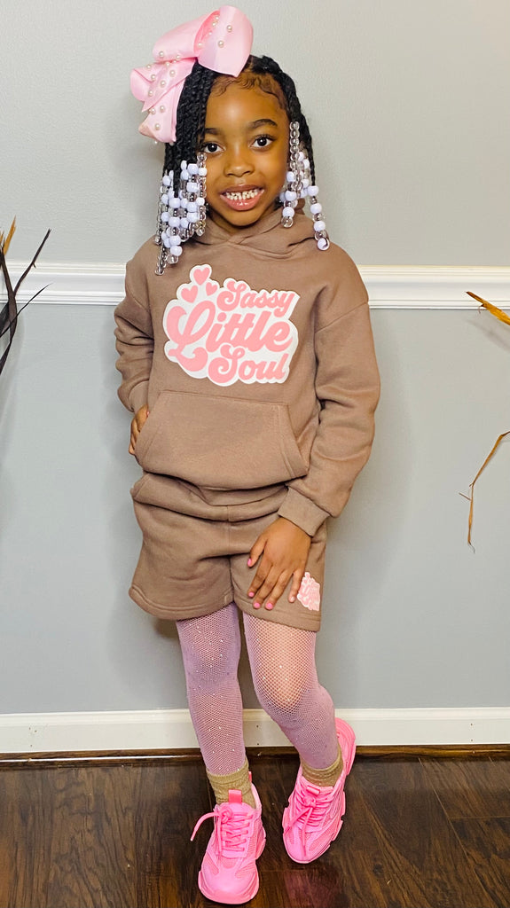 "Sassy Little Soul" Premium Statement Hoodie short set - Sassy Princess Collection